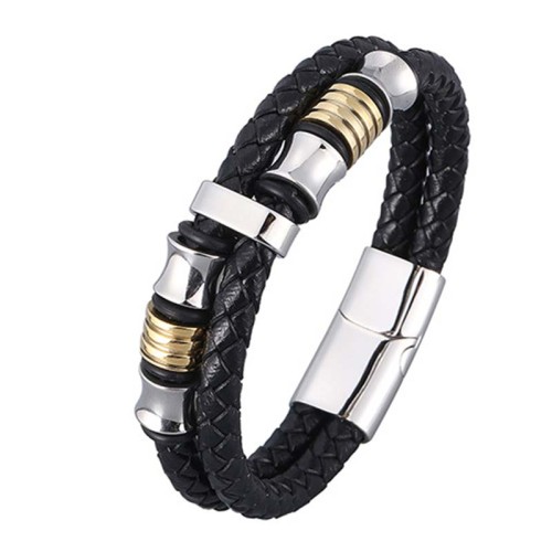 Layered Leather Weave Fortune Bracelet Layered Leather Weave Fortune Bracelet