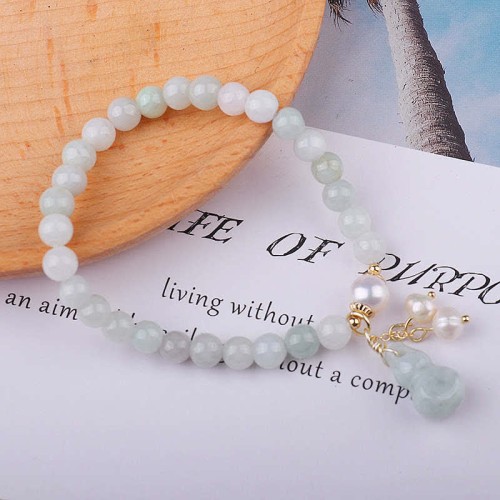 Natural Jade Pearl Gourd Prosperity Luck Bracelet Natural Jade Pearl Gourd Prosperity Luck Bracelet