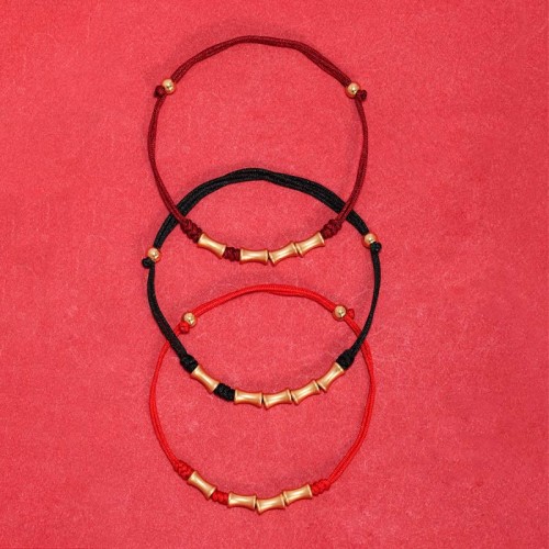 925 Silver Bamboo Design Protection Luck Braided Bracelet 925 Silver Bamboo Design Protection Luck Braided Bracelet