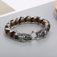 Dragon Leather Titanium Steel Luck Braided Bracelet Dragon Leather Titanium Steel Luck Braided Bracelet