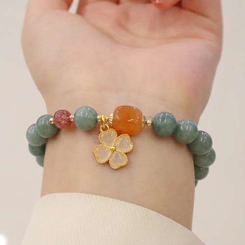 Jade Four Leaf Clover Prosperity Bracelet