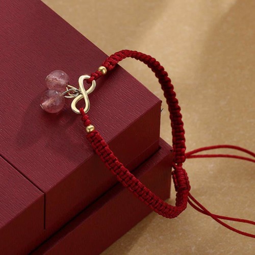 Strawberry Quartz Endless Knot Love Healing Bracelet