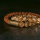 Citrine Rudraksha Bodhi Seed Brass Bead Prosperity Bracelet