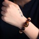 Ebony Wood Cat Engraved Protection Bracelet