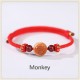 Natural Peach Wood Chinese Zodiac Cinnabar Wealth Bracelet