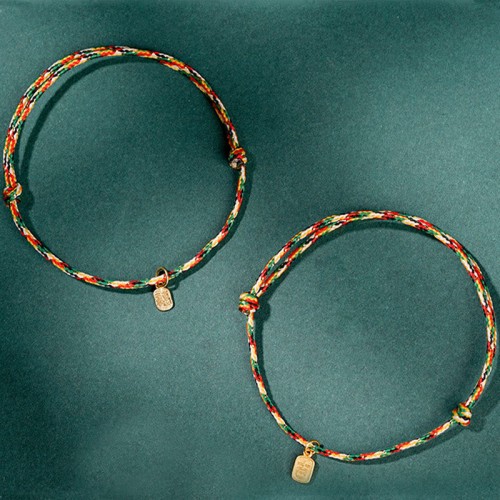 Fu Character Peace and Joy Luck Handmade Multicolored Bracelet
