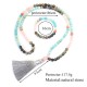 Amazonite Black Glitter Stone Positive Tassel Bracelet Amazonite Black Glitter Stone Positive Tassel Bracelet