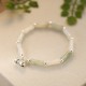 Silver White Jade Bamboo Bell Charm Bracelet Silver White Jade Bamboo Bell Charm Bracelet