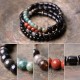 Ebony Wood Red Jasper Moss Agate Peace Bracelet Ebony Wood Red Jasper Moss Agate Peace Bracelet