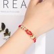 Handmade Peach Blossom Peace Knot Luck Bracelet