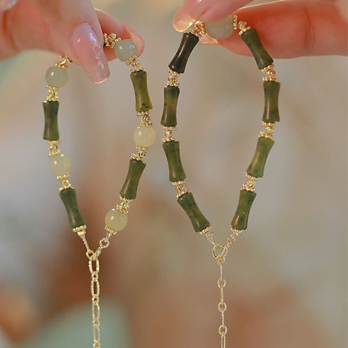 Glass Bead Bamboo Luck Strength Bracelet Glass Bead Bamboo Luck Strength Bracelet