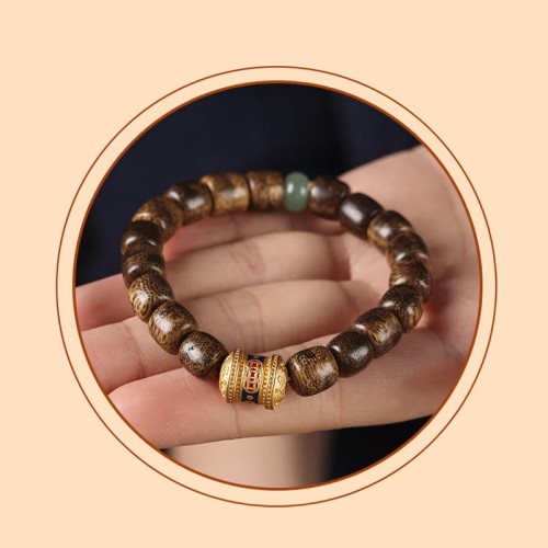 Agarwood Copper Coin Auspicious Cloud Calm Bracelet Agarwood Copper Coin Auspicious Cloud Calm Bracelet