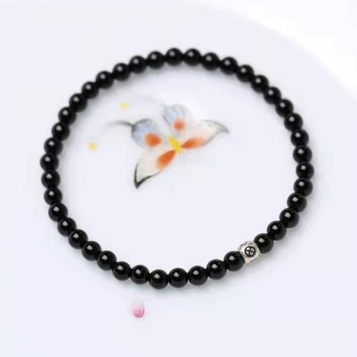 Black Obsidian Smoky Quartz Strength Bracelet