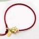 Peach Blossom Bow Knot Fu Character Charm Bracelet