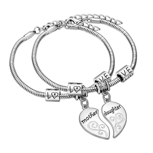 Mother Daughter 2pcs Heart Bracelets Mother Daughter 2pcs Heart Bracelets