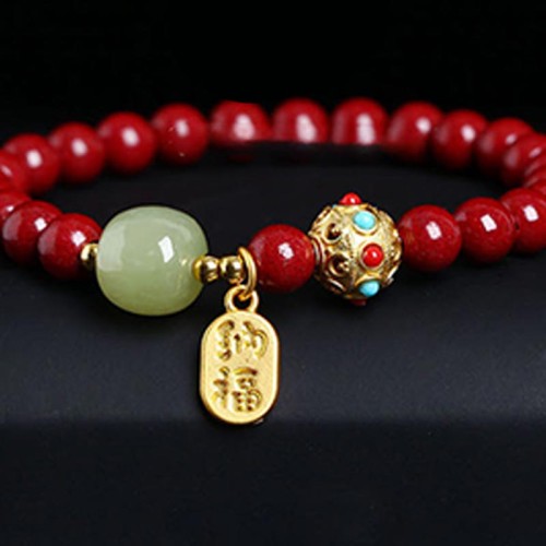 Cinnabar Green Aventurine Fortune Bracelet