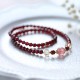 14K Gold Plated Garnet Strawberry Quartz Wrap Bracelet 14K Gold Plated Garnet Strawberry Quartz Wrap Bracelet
