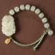 Sterling Silver Hetian Jade Happiness Bracelet