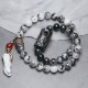 Black Rutilated Quartz Ebony Wood White Crystal Success Bracelet Black Rutilated Quartz Ebony Wood White Crystal Success Bracelet