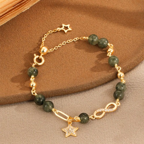 14K Gold Green Rutilated Quartz Eternal Love Bracelet 14K Gold Green Rutilated Quartz Eternal Love Bracelet