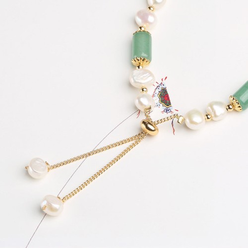 Green Aventurine Pearl Pink Crystal Luck Bracelet Green Aventurine Pearl Pink Crystal Luck Bracelet