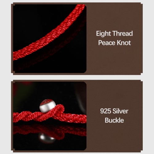 999 Gold Lucky Bead Eight-Thread Peace Knot Bracelet
