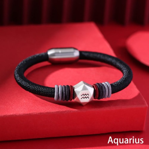 999 Sterling Silver Zodiac Blessing Handmade String Bracelet 999 Sterling Silver Zodiac Blessing Handmade String Bracelet