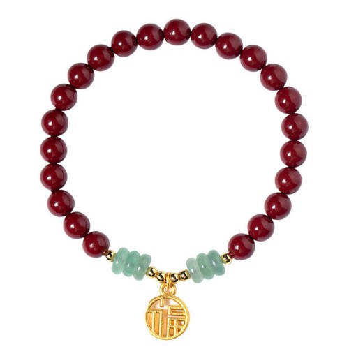 Cinnabar Green Aventurine Luck Blessing Bracelet