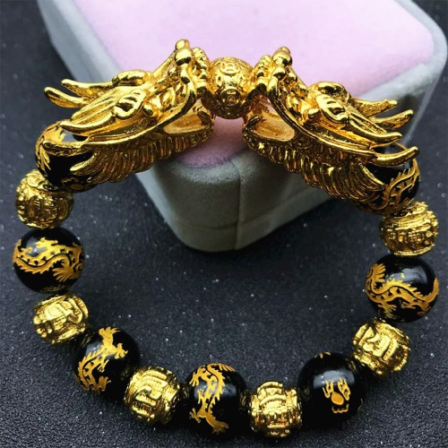 Double Dragon Wealth Protection Bracelet
