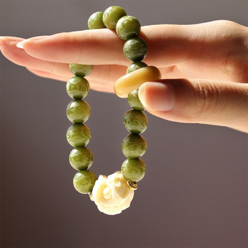 Bodhi Seed Ivory Fruit Dancing Lion Peace Bracelet Bodhi Seed Ivory Fruit Dancing Lion Peace Bracelet