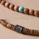 Sandalwood Turquoise Protection Double Wrap Bracelet