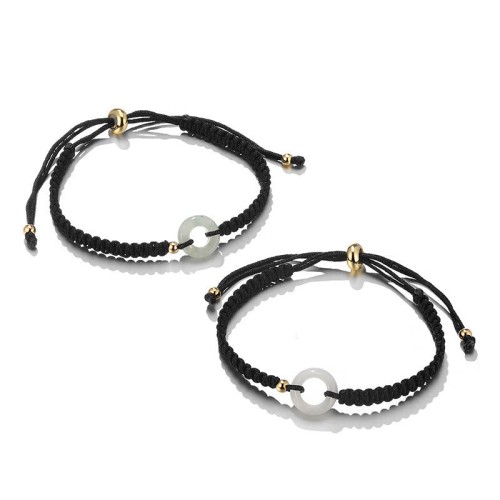 Green Aventurine White Jade Couple Bracelet