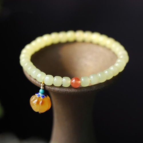 Hetian Jade Pumpkin Amber Red Agate Prosperity Bracelet Hetian Jade Pumpkin Amber Red Agate Prosperity Bracelet