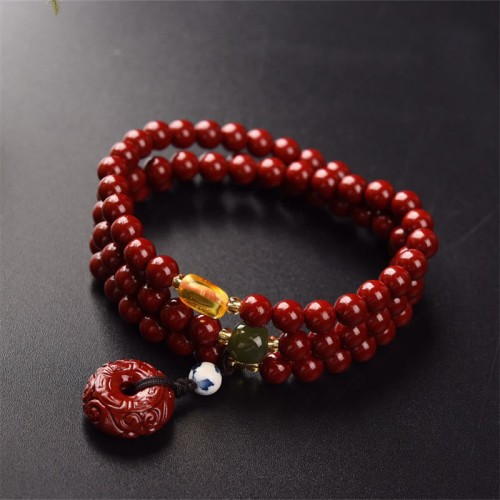 Tibetan Triple Wrap Cinnabar Blessing Bracelet Tibetan Triple Wrap Cinnabar Blessing Bracelet