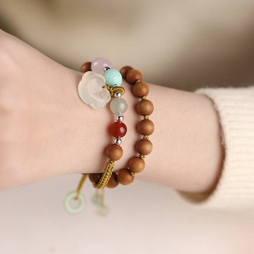 Chalcedony Peace Buckle Soothing Double Wrap Bracelet