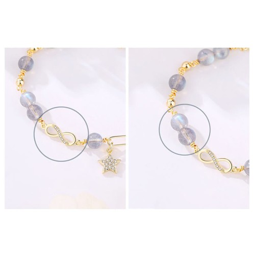 14K Gold Plated Strawberry Quartz M枚bius Loop Bracelet