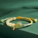 Sterling Silver Hetian Jade Luck Bracelet
