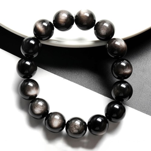Silver Sheen Obsidian Protection Bracelet Silver Sheen Obsidian Protection Bracelet