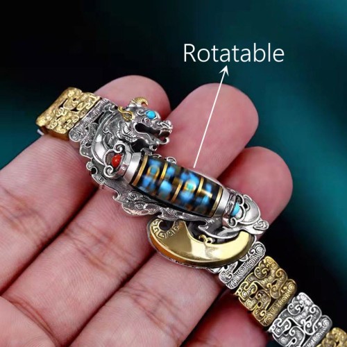 Tibetan Nine-Eye Dzi PiXiu Turquoise Wealth Bracelet Tibetan Nine-Eye Dzi PiXiu Turquoise Wealth Bracelet
