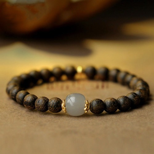 Agarwood Jade Strength Calm Bracelet Agarwood Jade Strength Calm Bracelet