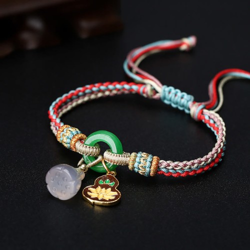 Colorful Rope Chalcedony Peace Harmony Bracelet