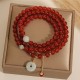 Red Agate Jade Peace Buckle Triple Wrap Bracelet Red Agate Jade Peace Buckle Triple Wrap Bracelet