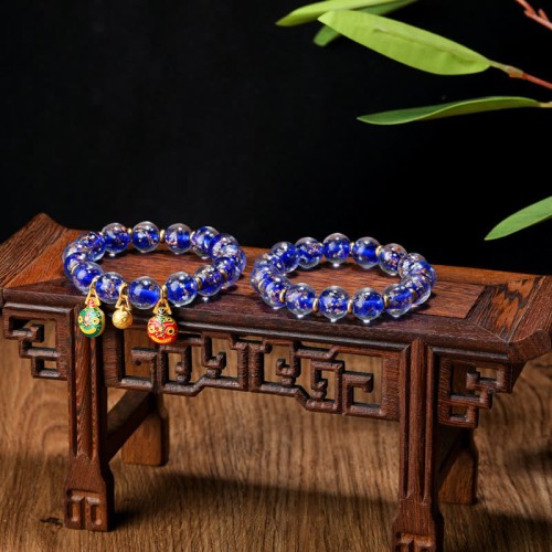 Gold Swallowing Beast Fluorescent Liuli Glass Success Bracelet Gold Swallowing Beast Fluorescent Liuli Glass Success Bracelet