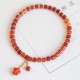 Natural Red Agate Endless Knot Confidence Bracelet