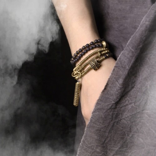 Vintage Lava Rock Copper Healing Multilayered Bracelet Vintage Lava Rock Copper Healing Multilayered Bracelet