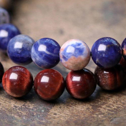 Black Obsidian Sodalite Strength Couple Bracelet Black Obsidian Sodalite Strength Couple Bracelet