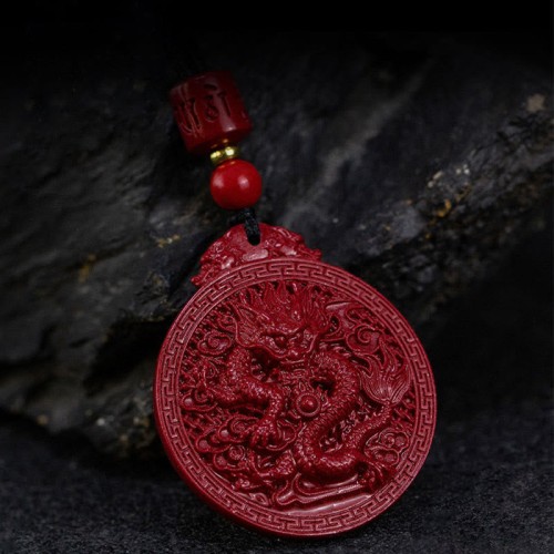 Dragon Cinnabar Protection Pendant