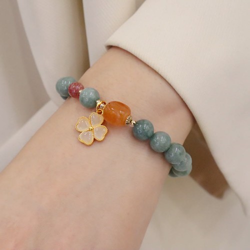 Jade Four Leaf Clover Prosperity Bracelet