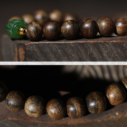 999 Gold Brunei Agarwood Cyan Jade Lotus Bracelet 999 Gold Brunei Agarwood Cyan Jade Lotus Bracelet