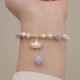Aquamarine Pearl Ginkgo Leaf Butterfly Charm Bracelet Aquamarine Pearl Ginkgo Leaf Butterfly Charm Bracelet
